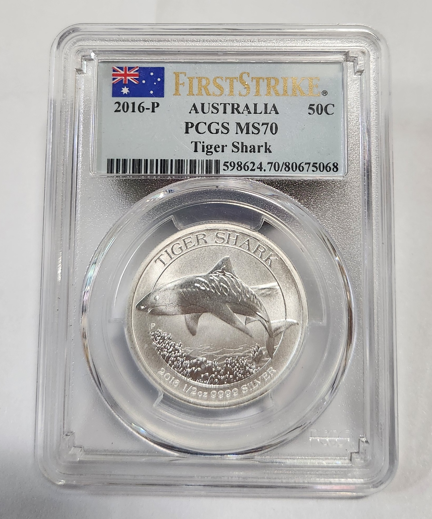 2016년 호주Tiger Shark 50센트/MS70