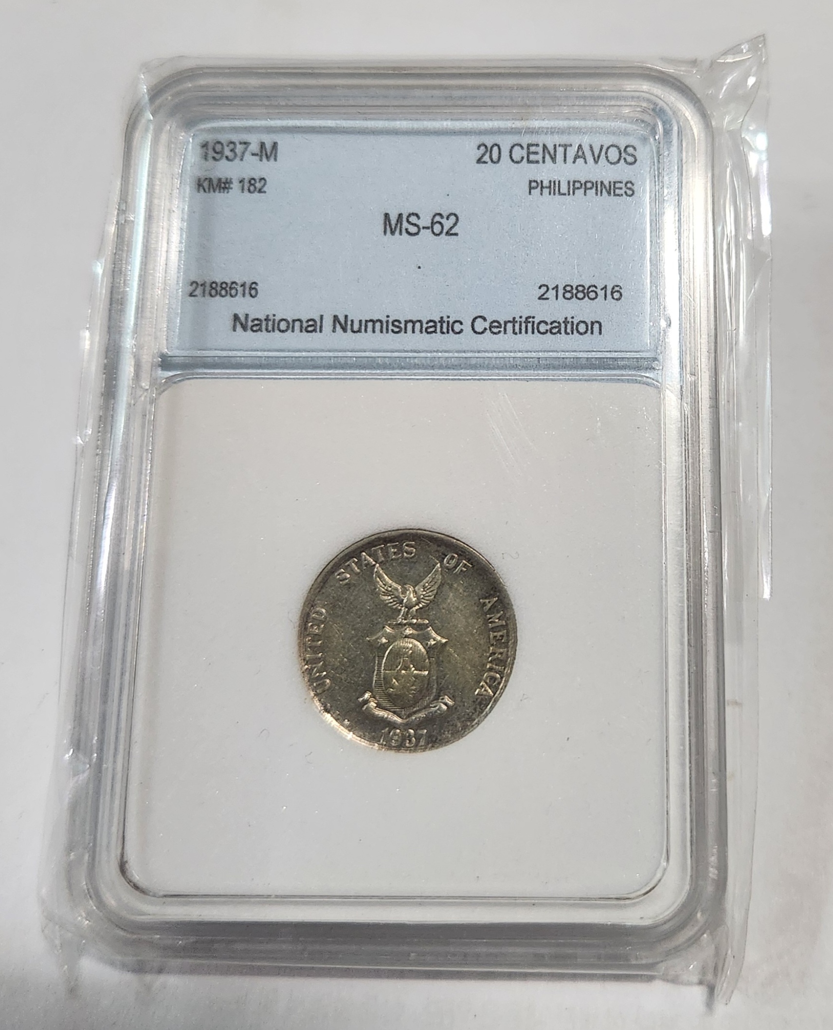 1937년 필리핀20센타보스/MS62등급