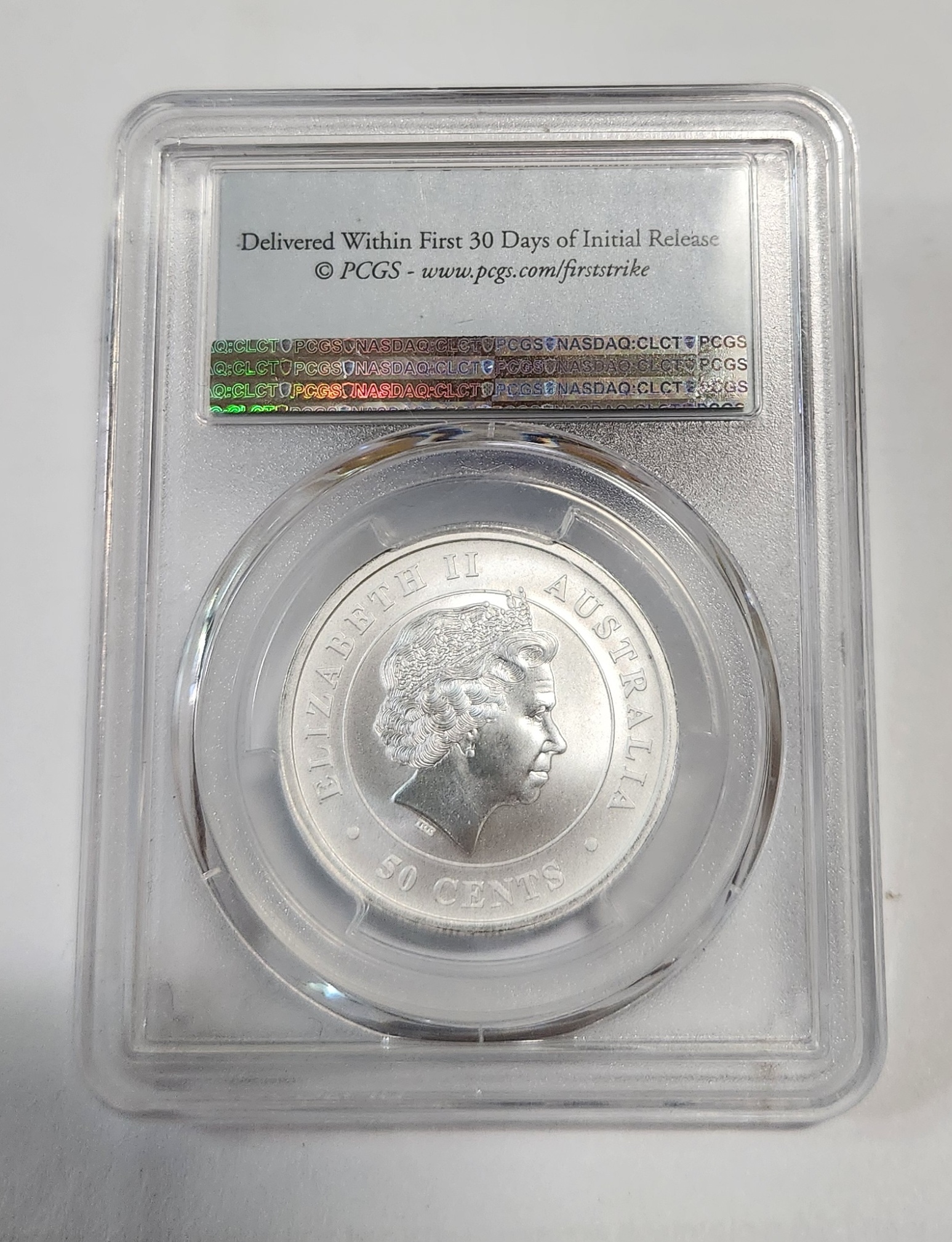 2016년 호주Tiger Shark50센트/MS70등급