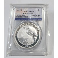 2016년 호주쿠카부라 1달러/MS69등급