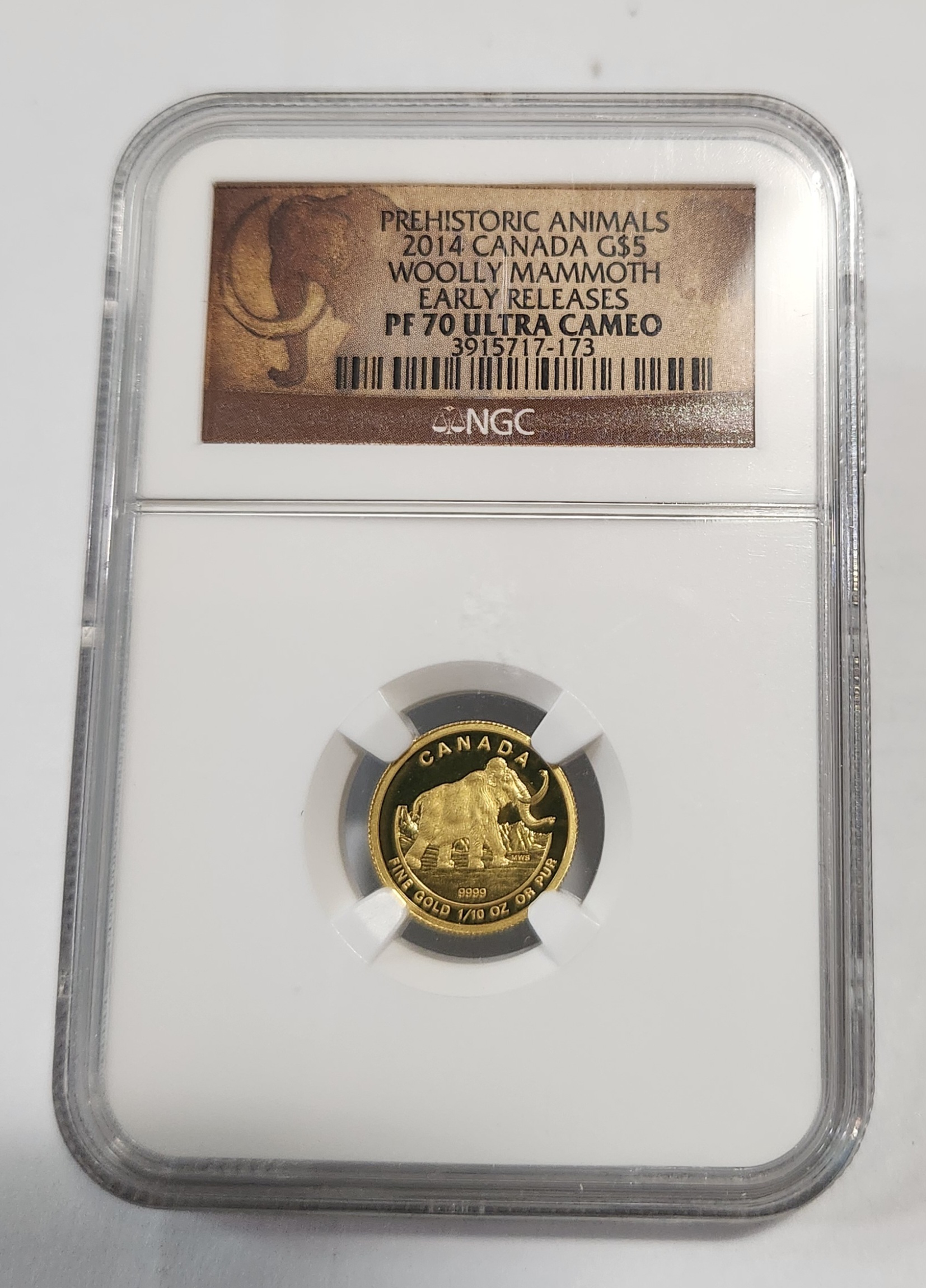 2014년 캐나다 맘모스5달러/금화/PF70
