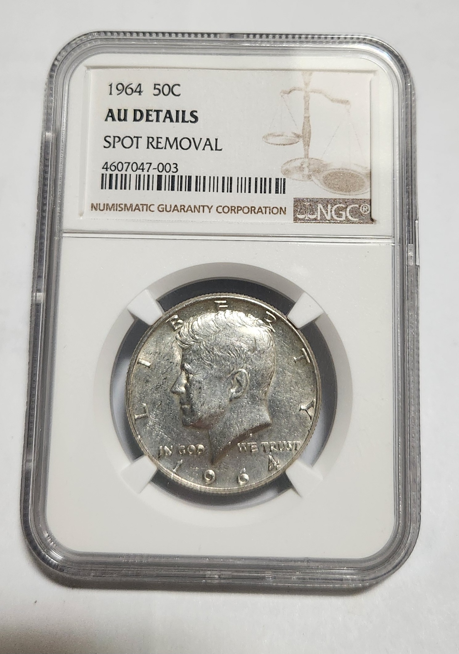 1964년 케네디 하프달러/AU DETAILS