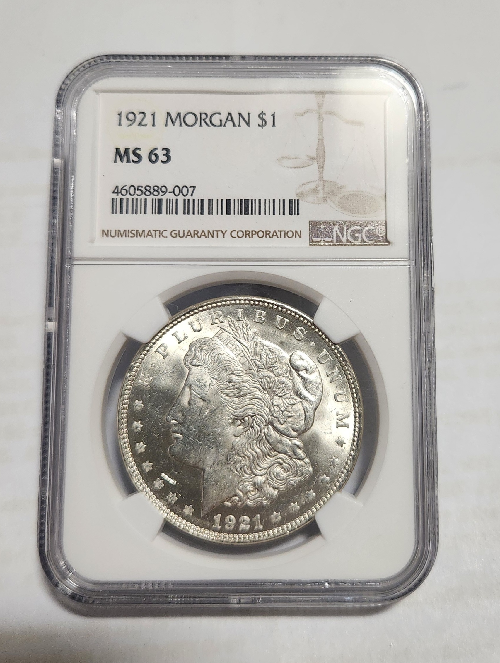1921년 모건달러은화/MS63