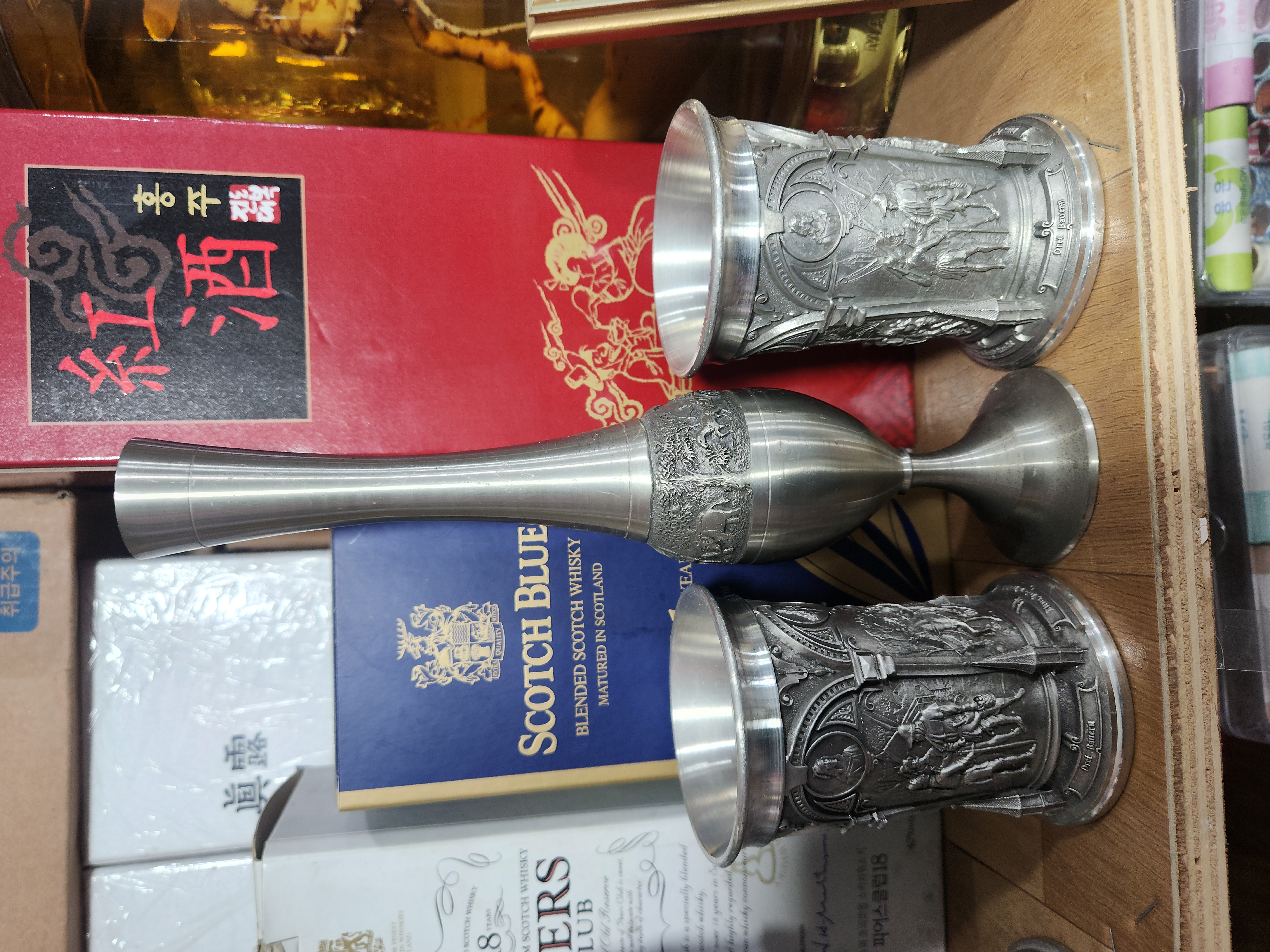 주석잔  꽃병세트